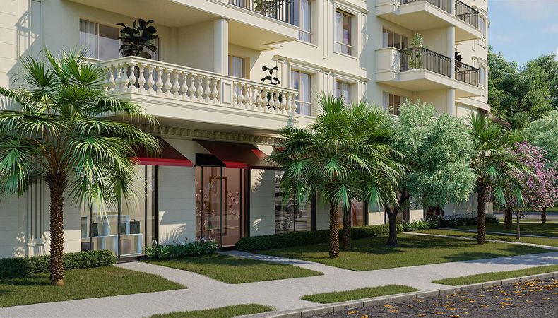 ENTRADAS INDEPENDENTES PARA O EXCLUSIVO CENTRO DE CONVENIÊNCIA NO TÉRREO, COM LOJAS E OPÇÕES GASTRONÔMICAS. Imagem preliminar sujeita a alteração.