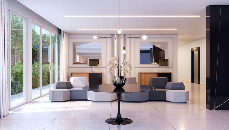 HALL SOCIAL. Imagem preliminar sujeita a alteração.